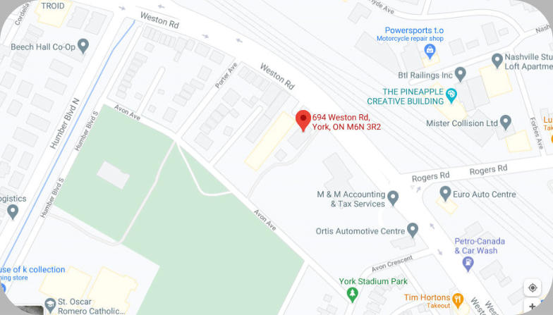Google Maps mostrando la dirección de la parroquia